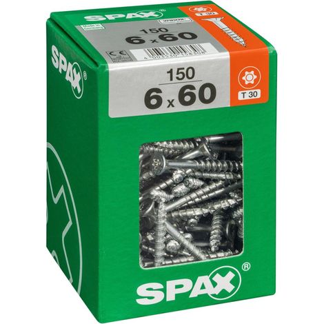 Tornillos Box 150 Torx Avellanarse Acero Spax Cabeza, Diam.6 Mm X Mm L.60 (1/4)