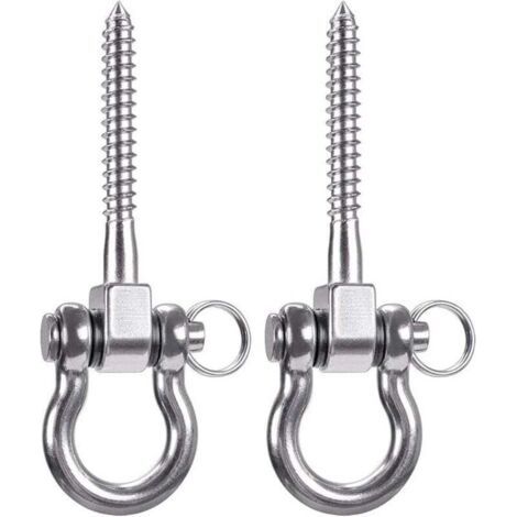 2 Pièces Crochets Plafond 250KG Acier Inoxydable pour Suspension Chaise Lampe Hamac Sac Boxe Entraîneur (1/4)