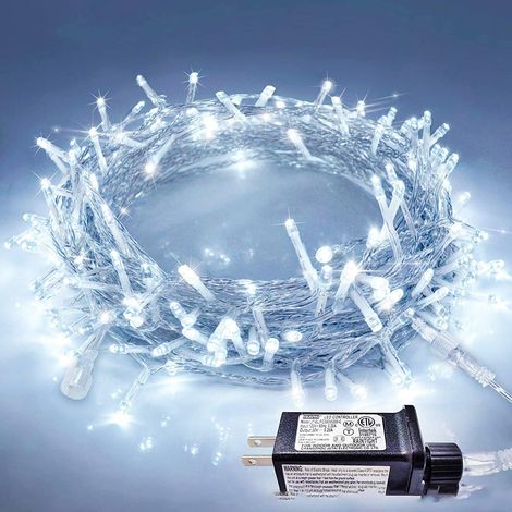 Guirlande Lumineuse 13M 100 LED Blanc Froid Lumières de Noël Intérieur et extérieure 8 Modes Eclairage Décoration Câble Transparent pour Maison Jardin Festival Fête Noël Mariage [Classe énergétique F] (1/5)
