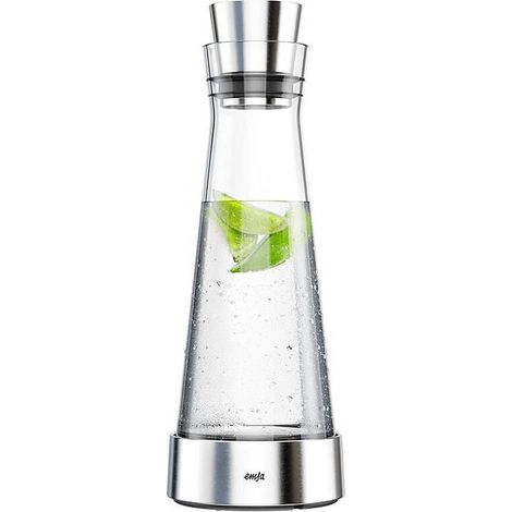 Jarra de vidrio Emsa flow Slim de 1 litro con tapón automático, acero inoxidable. (1/4)