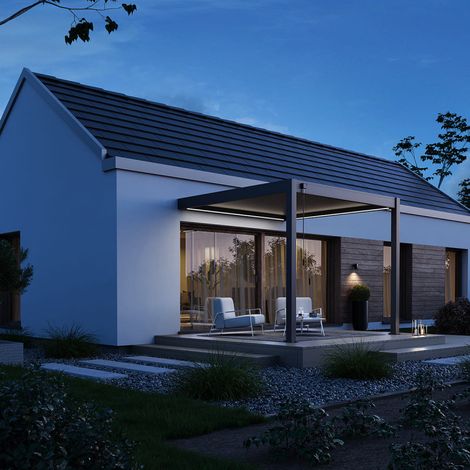 Ombrea – Pergola bioclimatique adossée 3x3M – Aluminium anthracite – Lames orientables jusqu'à 135° – Étanche et résistante au vent jusqu'à 100 km/h