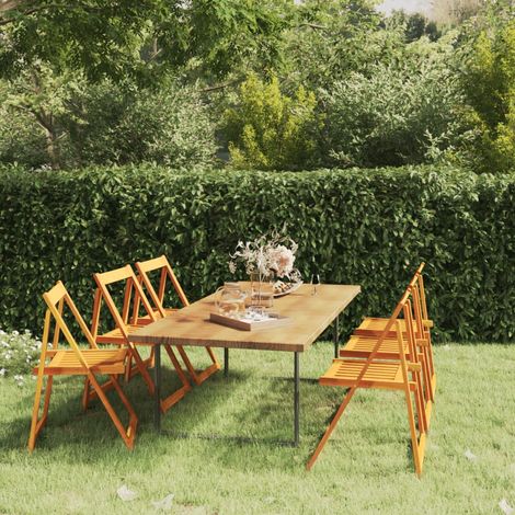 Klappbare Gartenstühle 6 Stk. Massivholz Akazie