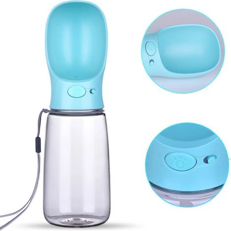 Faltbare Trinkflasche für Hunde und Katzen, 550ml Tragbare Wasserflasche für unterwegs, Outdoor und Reisen (Blau) (1/5)