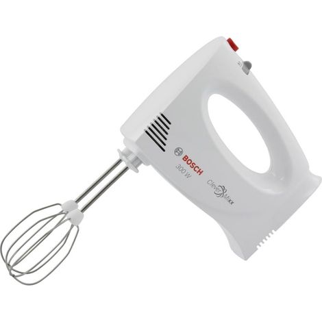 Bosch – Batteur électrique 300W – 3 vitesses – Touche turbo – Pour préparation pâtisserie et cuisine – Couleur blanche