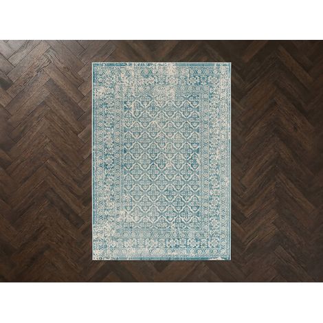 BOBOCHIC - Tapis poils ras BRANN vintage  200x290 Bleu