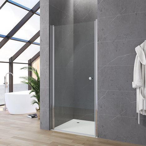 Duschabtrennung Nischentür Duschtür Pendeltür Schwingtür Drehtür Glastür Breite 100 cm Höhe 187 cm Wandausgleich 15 mm & 10 mm Echtglas rahmenlos Sicherheitsglas Klarglas links und rechts montierbar (1/5)