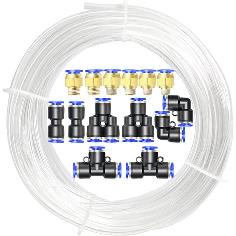 10M Polyuréthane PU Air Tuyau Kit, 4mm OD x 2.5mm ID Avec 14 Kits de Connecteur (1/5)