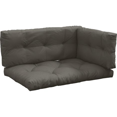 3er-Set anthrazitgraue Outdoor-Kissen – Dicke Polyesterfüllung – Für Sofa und Palette
