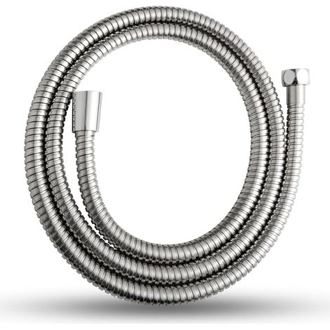 Flexible de Douche 1.5m, Tuyau Douche avec Protection Anti-Torsion, Inox Flexible Douche, Universel G1/2", pour Robinetterie de Salle de Bains, Remplacement Tuyau de Douche, Argent (1/5)