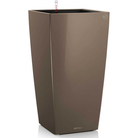 LECHUZA® Pflanzgefäße CUBICO 30 Taupe hochglänzend All-in-One (1/5)