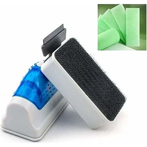 Nettoyeur de verre de réservoir de poissons magnétiques - Équipement de nettoyage d'aimant d'aquarium flottant Kits de grattoir d'algue S avec une éponge de filtre libre