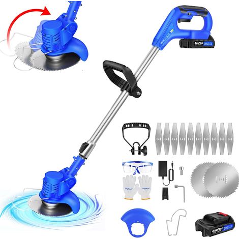 Tondeuse à Gazon Électrique Sans Fil 21V avec Batterie, Tondeuse à Gazon, Coupe-Élagage Outils de Jardin, Débroussailleuse Télescopique Taille-Haie Léger pour Éliminer les Mauvaises Herbes Arbres à Fl (1/5)