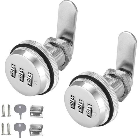 2 Pièces Tiroir de sécurité Boîte aux Lettres, Cam Cabinet Code Lock, Serrure Mécanique,Convient pour une épaisseur de panneau de 10 à 20 mm (1/5)