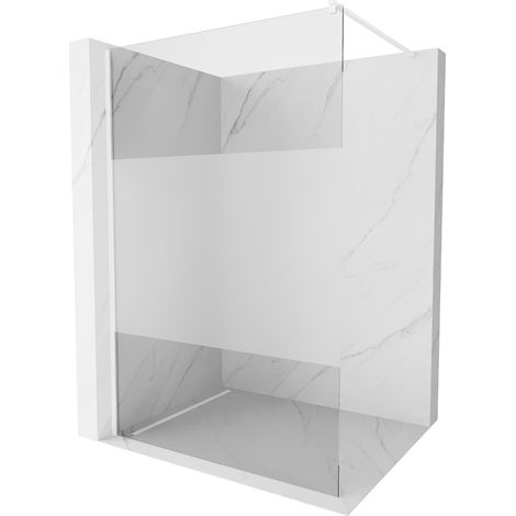 Mexen Kioto Duschwand 100 x 200 cm, Transparent/Frost 8 mm, Weiß - 800-100-101-20-35