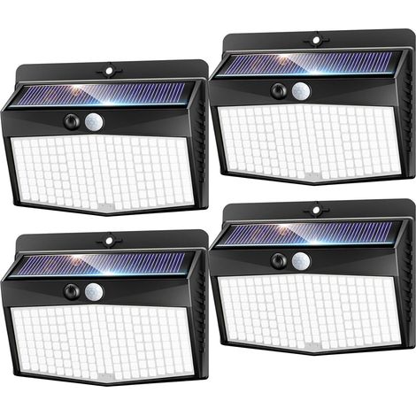 Lampe Exterieur Solaire Detecteur de Mouvement, 168 LED 3 Modes Lampe Solaire Extérieur, IP65 Etanche Led Solaire Extérieur pour Jardin, Garage, Patio