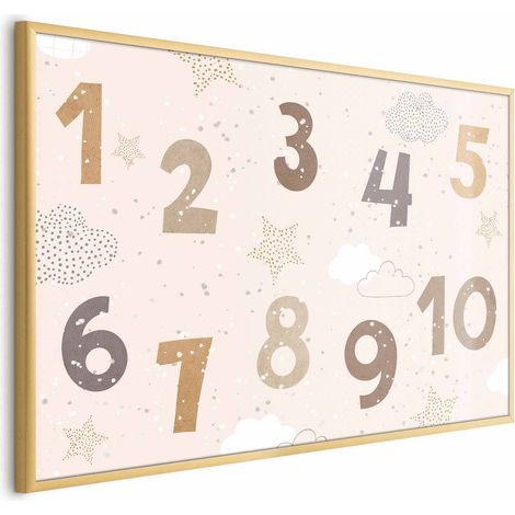 Póster - Números con nieve cayendo (1/4)