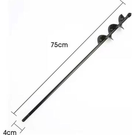 Enowelir Perceuse à Main pour Installation de Clôtures et Jardinage Amélioration du Sol Diamètre 4 cm Noir (1/4)