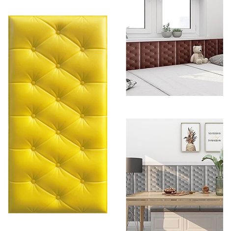Anti-Collisione 3D Giallo Adesivi murali decorativi per interni, cuscino, 30 x 60 cm, 10 pezzi (1/5)