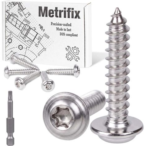 65 Pièces Vis à Bois Torx M4x35mm Vis Autotaraudeuse avec Rondelle (1/5)