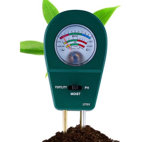 pH Mètre du Sol, Testeur Plante 3-en-1 pour Sol Humidité/Fertilité/pH pour Entretien Plantes, idéal pour Jardin, pelouse, Ferme, intérieur et extérieur (Pas Besoin de Batterie)