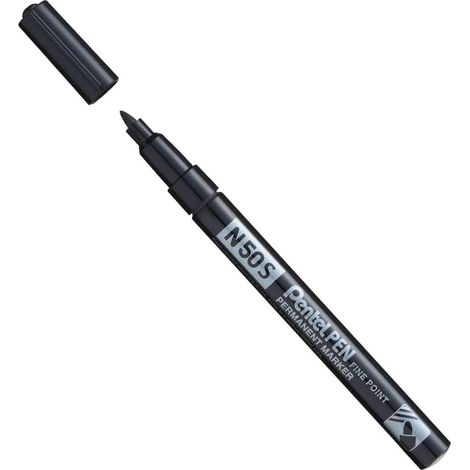 Marqueur Permanent, Boîtier en Aluminium, 1.0 mm, Noir (1/5)