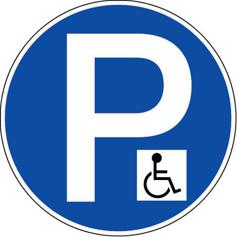 Novap – Panneau de signalisation réservé aux handicapés Ø300mm – Matériau polystyrène choc – Résistant aux chocs et aux UV – 4060842