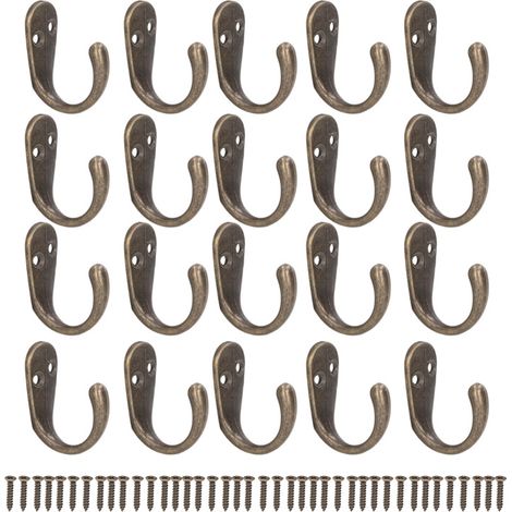 Set mit 20 Vintage-Wandhaken aus Zinklegierung in Bronze-Optik, Retro-Stil für die Küche.