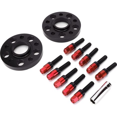 Kit 4 Entretoises de Roue 20mm, Alésage 5x112mm, Filetage M14x1.5, Compatible SQ7 2016-2020, Rouge (1/5)