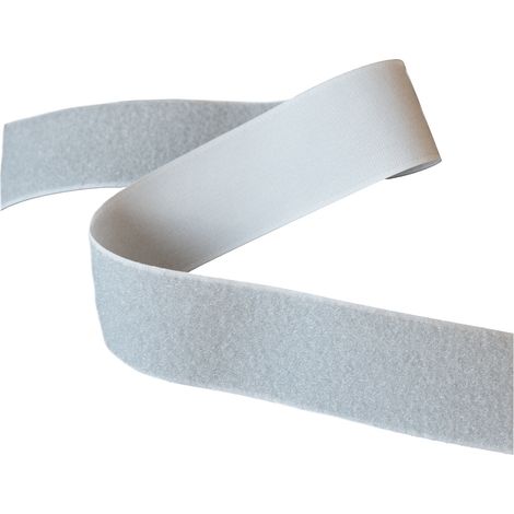 Bande Velcro poil auto aggripant ignifugé Gris clair 5 cmx2 m