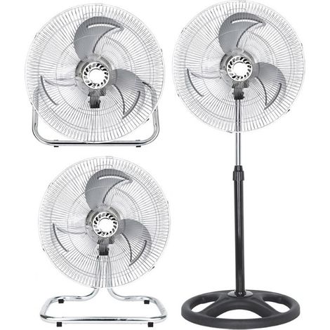 FABRILAMP Ventilator 3 En 1 Recio Black 50 D 3 Vel. 70w 3 Blades Aluminium In Silber Oszillierend (1/4)