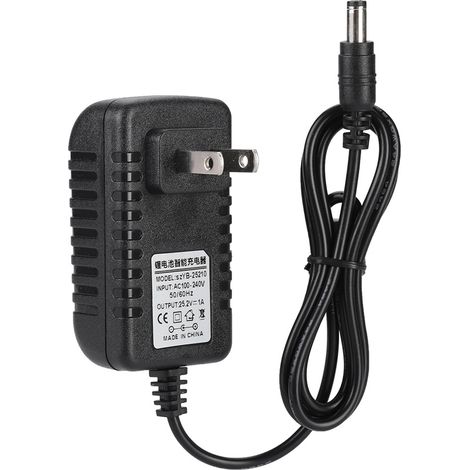 Chargeur rapide 25,2 V/1 A pour batteries Li-ion, entrée 100-240 V, protections multiniveaux, prise américaine (1/5)