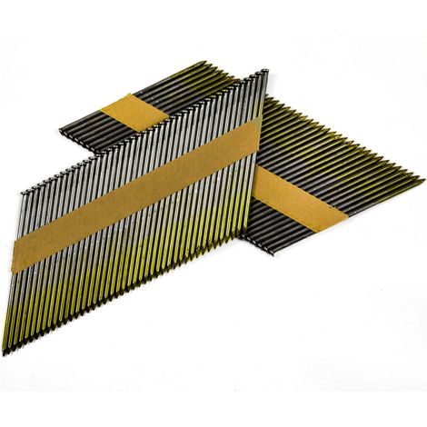 Clavos en tiras de papel para clavadoras 2,8 x 75 mm 34° 2000 unidades Negro Liso (1/5)