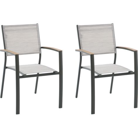 Lot de 2 fauteuils de jardin empilable alu Pineda Vert - Jardideco