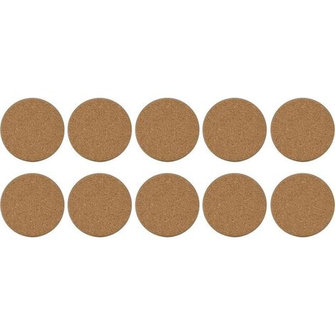 Lot de 10 sous-verres ronds en liège, accessoires portables pour la maison, le restaurant et le bureau. (1/5)