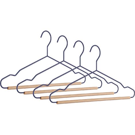 Set 4 gruccia "C Barra Pastel" in legno e acciaio -Blu avio (1/4)