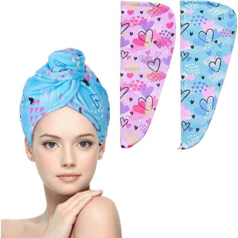 Serviette Secado Cabello - Microfibra 64 x 24,9 cm - Para Mujer Niña Niño - Pack De 2 (1/5)