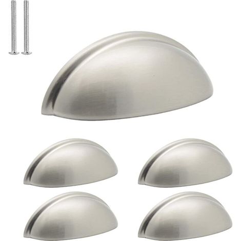 Poignées de poubelle de cuisine, poignées d'armoire, nickel brossé - centres de trou de 3 po (paquet de 5)