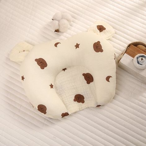 Coussin bébé en forme de U, 100 % coton, absorbant et lavable en machine, avec une forme concave pour une répartition uniforme de la pression, convient aux enfants de 1 à 3 ans, motif blanc 10 (1/5)