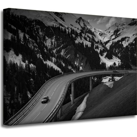 Leinwanddruck Naturstraße durch die Berge 40x30 cm