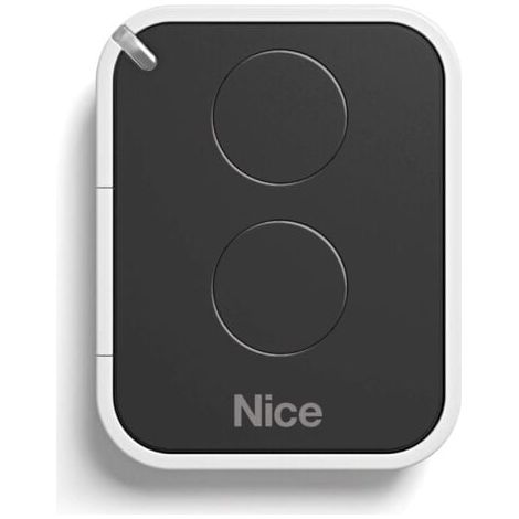 Transmisor de control remoto de 2 canales para puertas de garaje y cancelas – Frecuencia 433,92 MHz – Compatible con motores NICE – Programación rápida (1/2)
