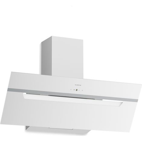 Klarstein Campana extractora BigBite sin zona de cabeza  Modo extracción y recirculación  Vidrio de seguridad  417 m³/h  90 cm