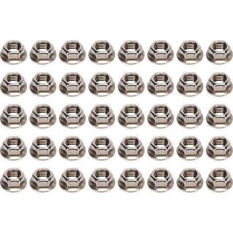 40pcs M10x1.25mm Hxagonal Bride crous En Acier Inoxydable Résistant La Rouille Fine Bride crou Ensemble. (1/5)