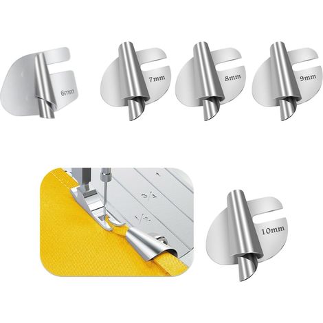 5 Pièces Pied Machine a Coudre,Coudre pour Machine à Coudre, 6 mm-10 mm 5 Tailles Pression Roulé Machie à Coudre Pied-De-Biche Ourleur Accessoires,Pied Presseur Machne à Coudre. (1/5)