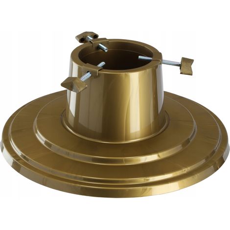 Supporto per albero di Natale KADAX con serbatoio dell'acqua - supporto in plastica per un vero albero di Natale - oro - altezza dell'albero fino a 2 m (1/5)