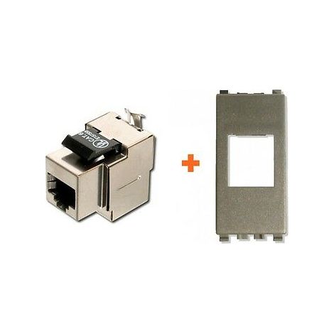 Presa rete CAT.6 STP Vimar Eikon Next Grigio metallizzato RJ45 schermata small