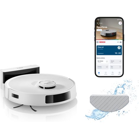 Aspirador robot Bosch bcrc2w navegación LiDAR 160 min