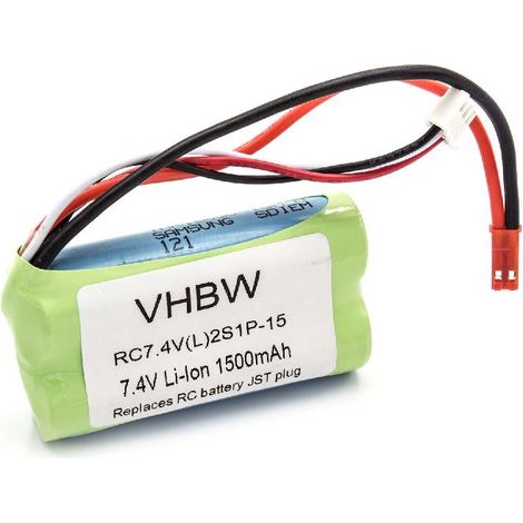 vhbw Batería compatible con MJX RC Helicopter F645, F45 modelismo (1500mAh, 7,4V, Li-Ion, JST)