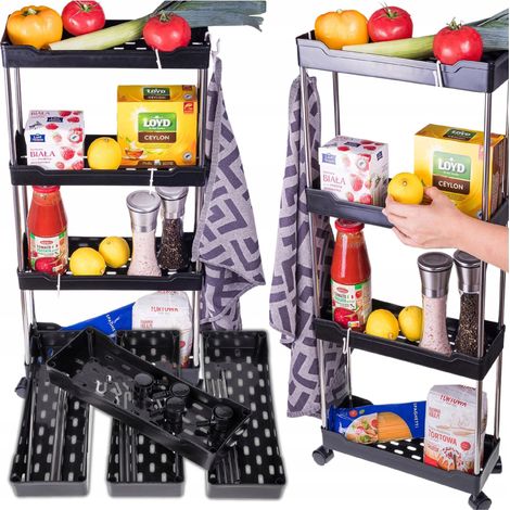 Estanter铆a de ba帽o, armario de cocina, organizador con ruedas, estante para accesorios (1/5)