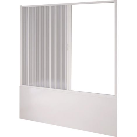 Pare-baignoire pvc accordéon latérale blanc 170-140 cm hauteur 150 cm – Réductible jusqu'à 140 cm – Système de fixation inoxydable – Made in Italy (1/3)