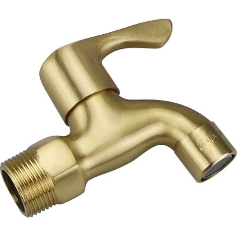 Robinet d'extrémité de tuyau en laiton de 3/4 po pour robinet de jardin extérieur en laiton pour robinet d'extérieur, robinet d'attribution pour machine à laver de jardin salle de bain intérieure (1/5)